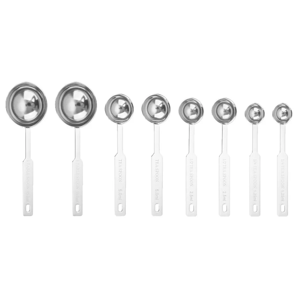 

8Pcs Measuring Spoons Baking Supplies Stainless Steel Tablespoons Teaspoons