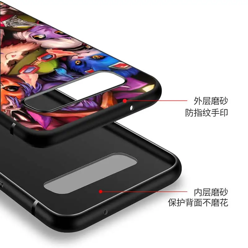 

League Legend for Samsung Galaxy Note 20 S20 FE Lite Ultra 10 9 8 Pro S10E S10 5G S9 S8 S7 S6 Plus Black Phone Case