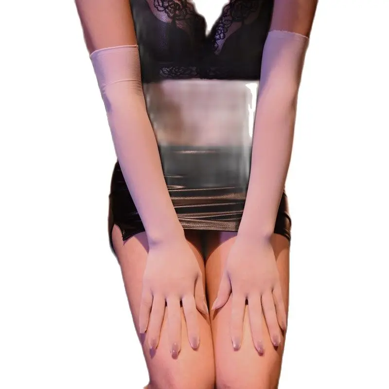 Тонкие шелковые чулки с пятью пальцами длинные женские бесшовные перчатки