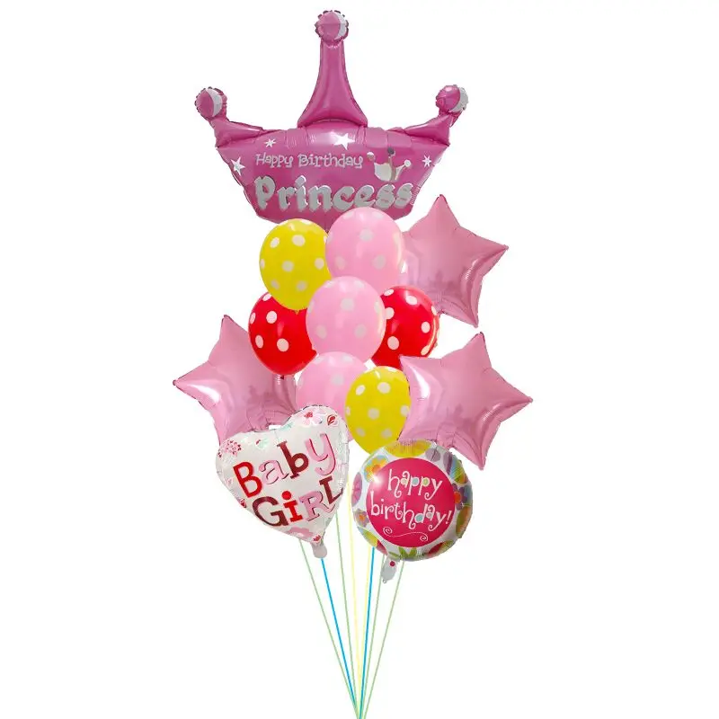 13 шт./компл. шары на день рождения для мальчиков и девочек принцессы принца