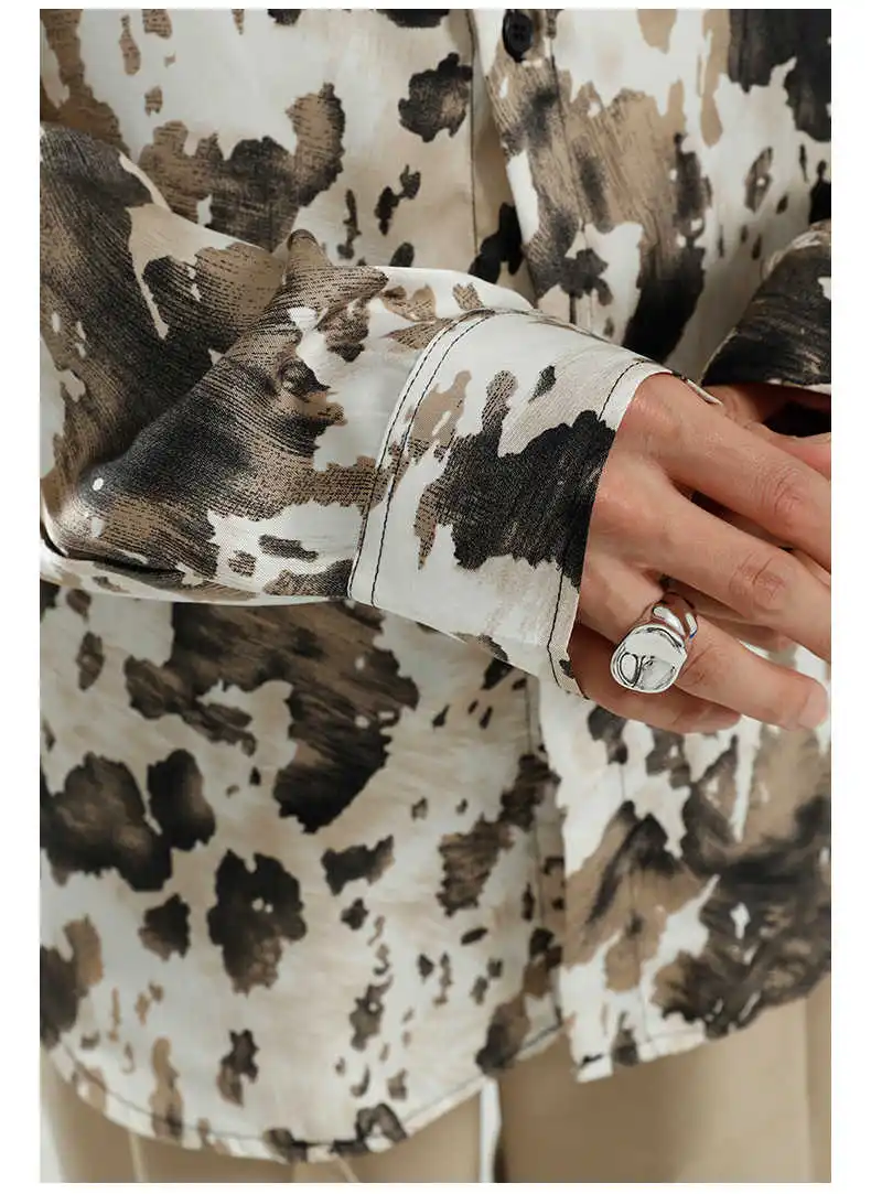 

IEFB Men's Clothing Vintage Print Autumn Long Sleeve Shirts 2021 New Korean Fashion Loose Design Single Breast Loose Causal Tops