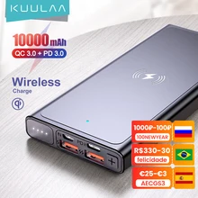 KUULAA Power Bank 10000mAh Wireless charger portable charger wireless charging powerbank For iPhone 12 11 pro max Samsung Xiaomi