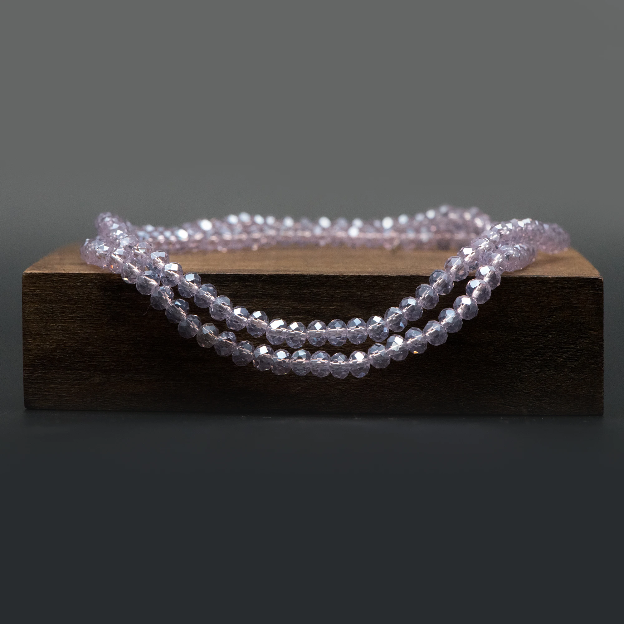 

150 beads- Crystal Glass Rondelle Faceted beads 3x4mm, Pink Grey (#BZ04-154)