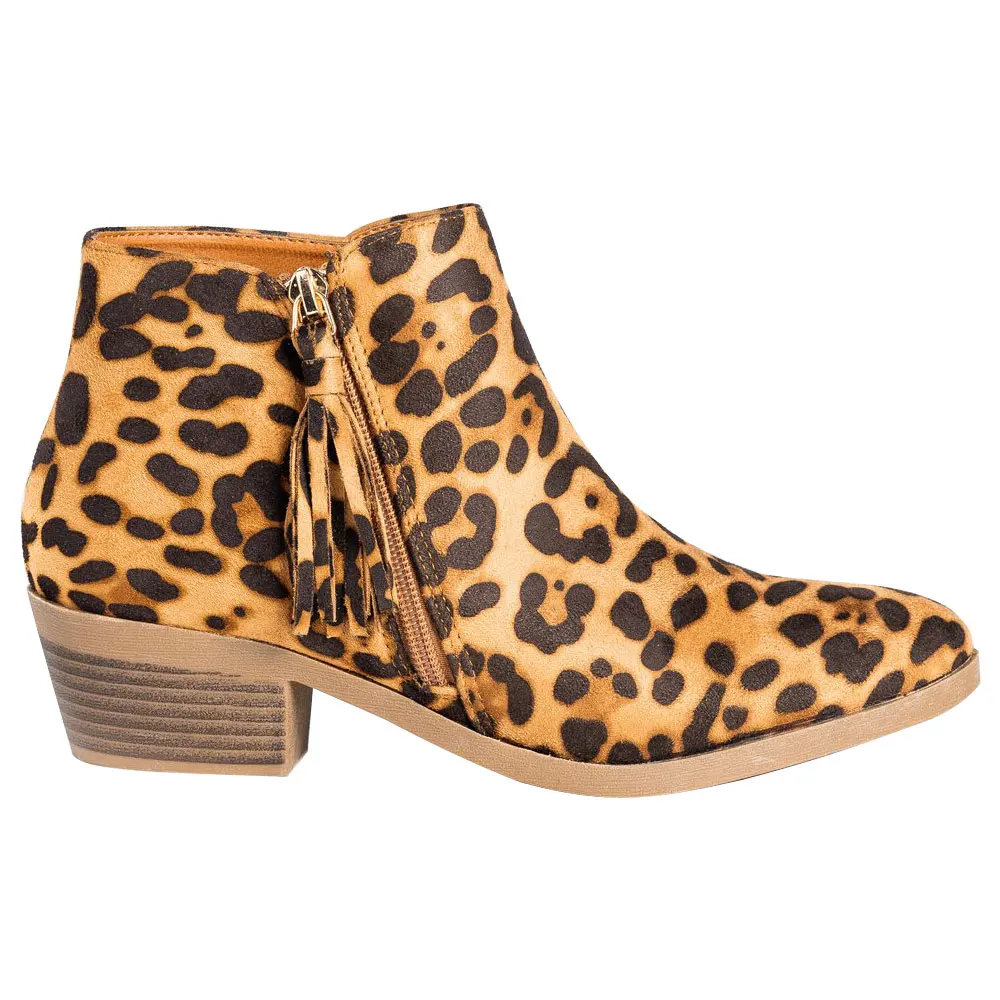 Leopard C WENYUJH/женские ботильоны из искусственной кожи со змеиным принтом; обувь на молнии с острым носком; женские ботинки на Высоком толстом каблуке; женская обувь; коллекция года; ботинки - Цвет: Leopard C