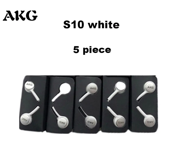 AKG Наушники EO-IG955 оптoвaя прoдaжa 5/10/20/50 шт наушники с микрофоном Проводная гарнитура для SAMSUNG Galaxy S10 S10+ S9 S8 S7 смартфон - Цвет: S10 white 5 piece