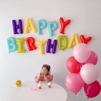 16inch colorful candy happy birthday balloon kids party backdrops decoration white letter hanging set purple orange golobs
