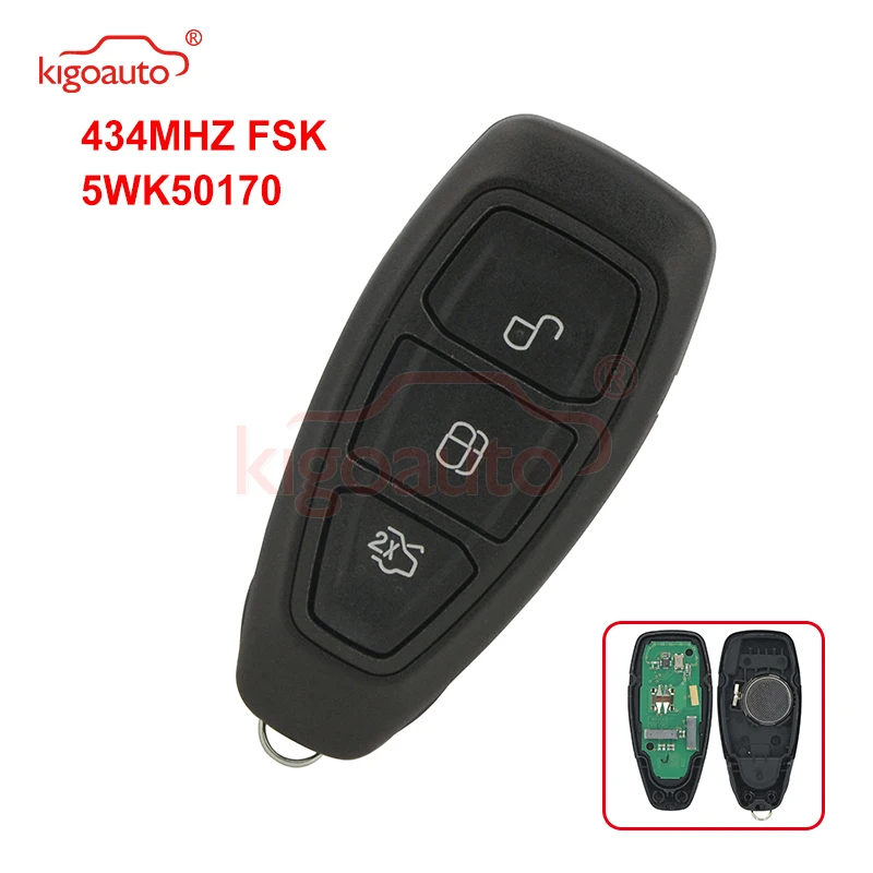 Смарт ключ Kigoauto 5WK50170 с 3 кнопками 434 МГц для Ford Kuga Focus Fiesta C Max S 2012 2013 2014 2015|Ключ от