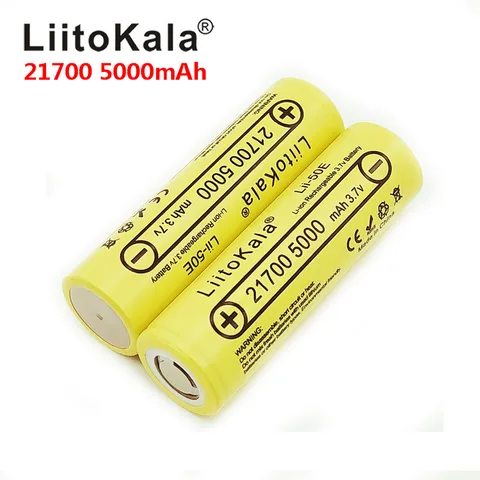 Аккумуляторная батарея LiitoKala, 21700, 5000 мАч, 3,7 в, 5C