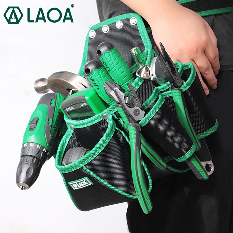 LAOA 1680D أداة نجارة مقاومة للماء حقيبة الحفر الكهربائية الخصر