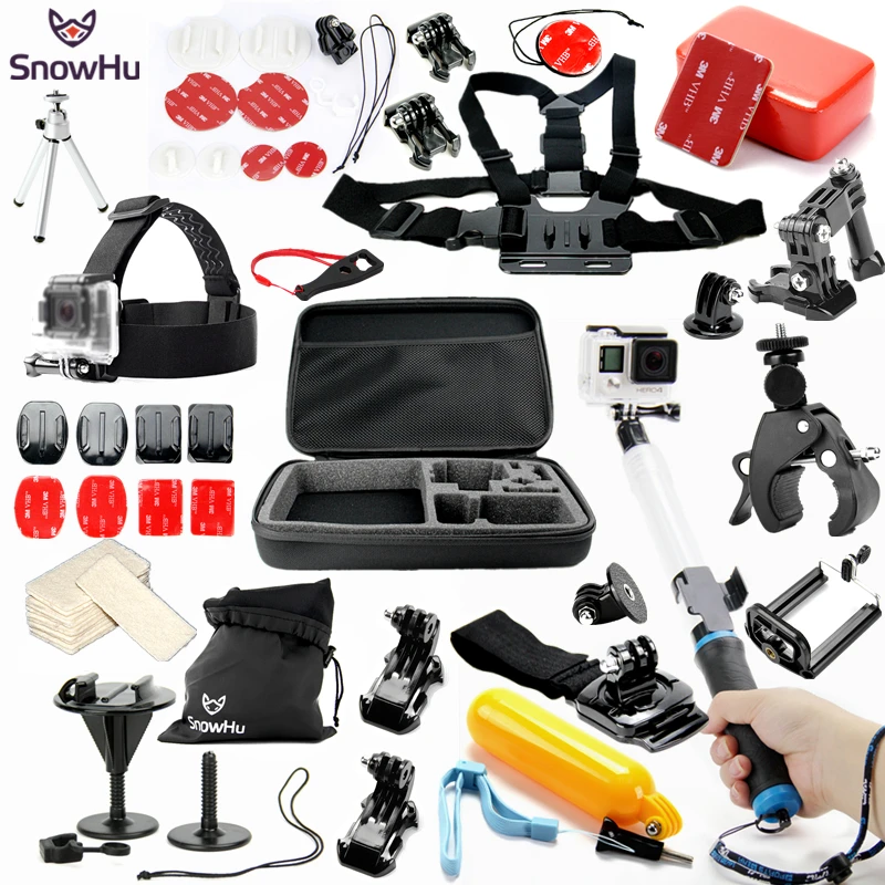 

SnowHu For Gopro Hero Accessories Set Floating handle+ tripod Gopro Hero 10 9 8 7 6 5 For Yi 4K SJcam eken Action Camera GS55