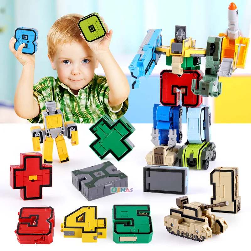 

15 в 1 обучающая игрушка-робот, Сборка строительные блоки фигурку роботы-трансформеры, номер деформации игрушки для детей