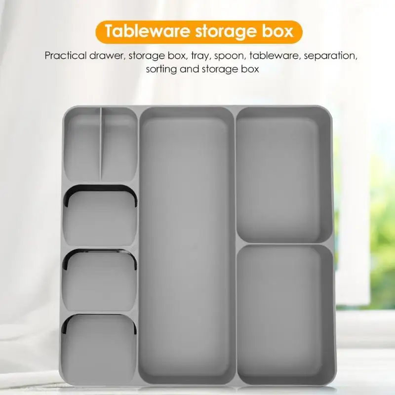 

Kitchen Drawer Organizer Tray Spoon Cutlery Separation Finishing Storage Box Cutlery Kitchen Storage Organization Accessories