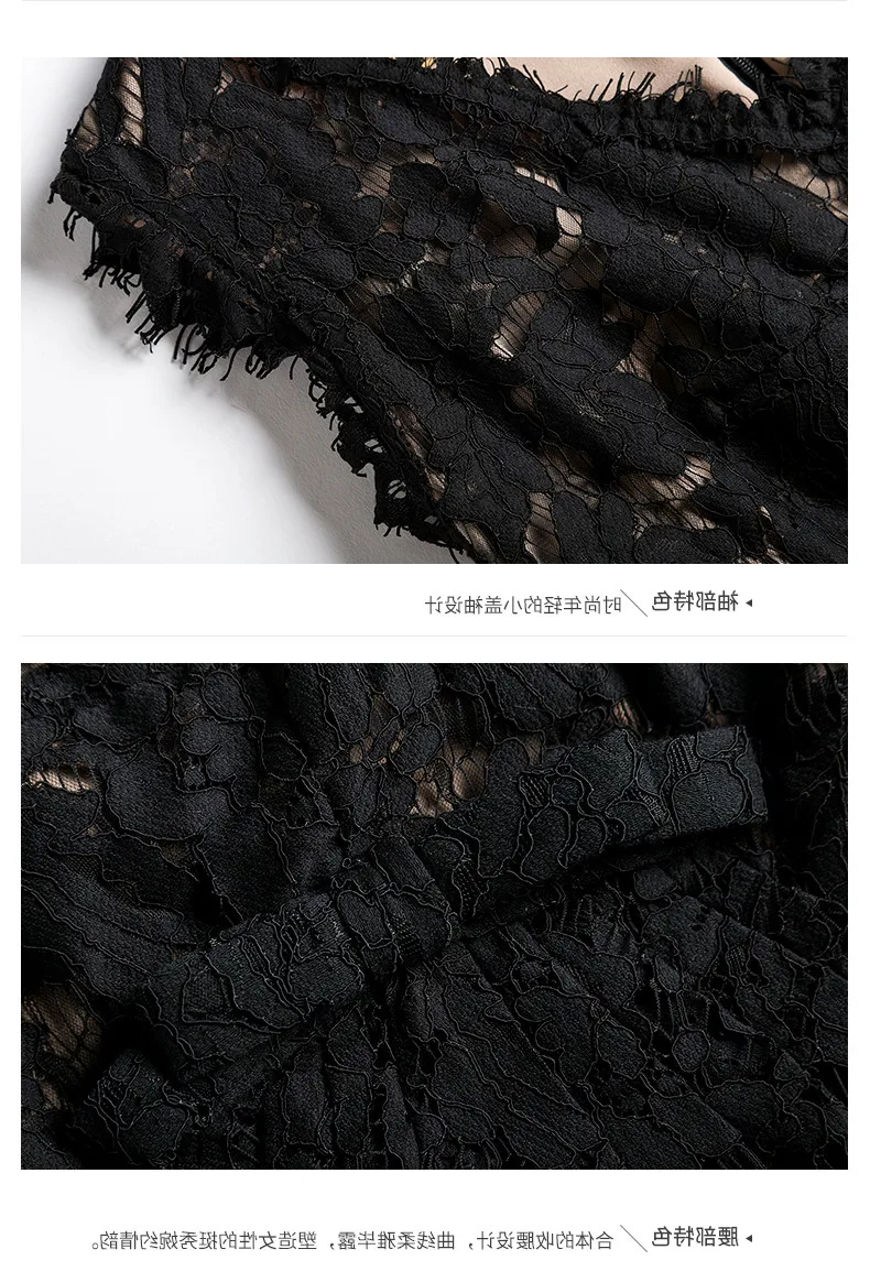

New temperament sleeveless fit slim lace women dress 2019 summer sexy high waist v-neck black knee-length dress female a2004