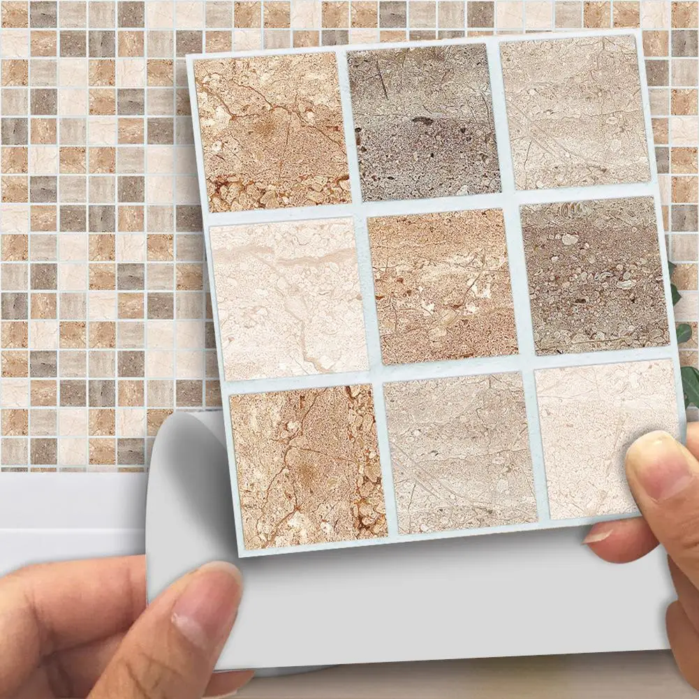 

18Pcs PVC Self-adhesive Waterproof Mosaic Sticker Decals Tile Wall Kitchen New