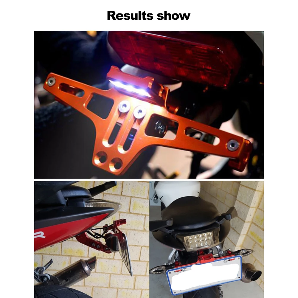 Универсальный CNC Мотоцикл Регулируемый угол алюминиевый номерной знак рамка