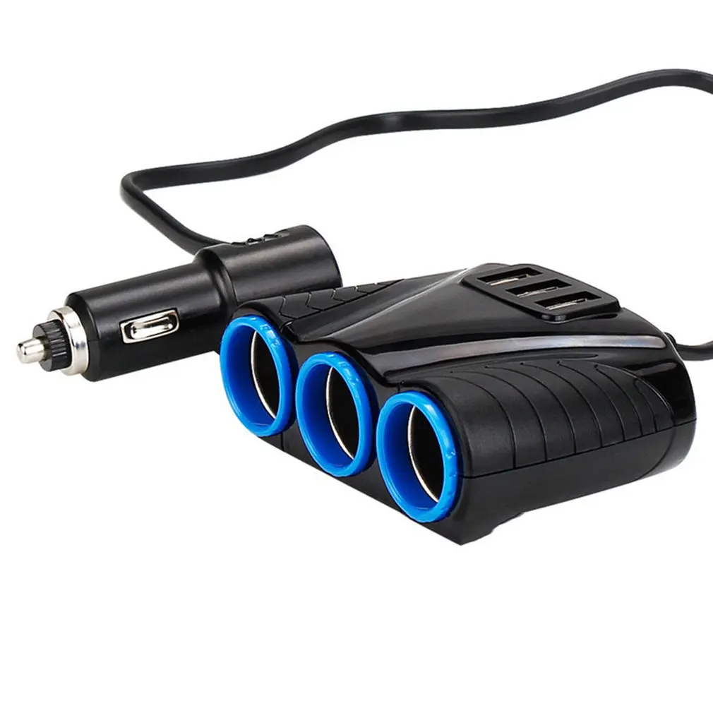 Portable 3 USB Ports Way Auto Sockets Car Cigarette Lighter Splitter Power Adapter Charger DC12V-24V Input | Автомобили и
