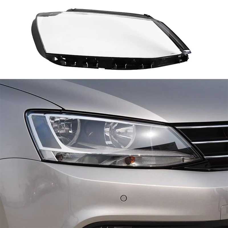 

Car Headlight Transparent Lampshade Headlight Shell Cover Lens Mask for Jetta (Sagitar) 2012-2018