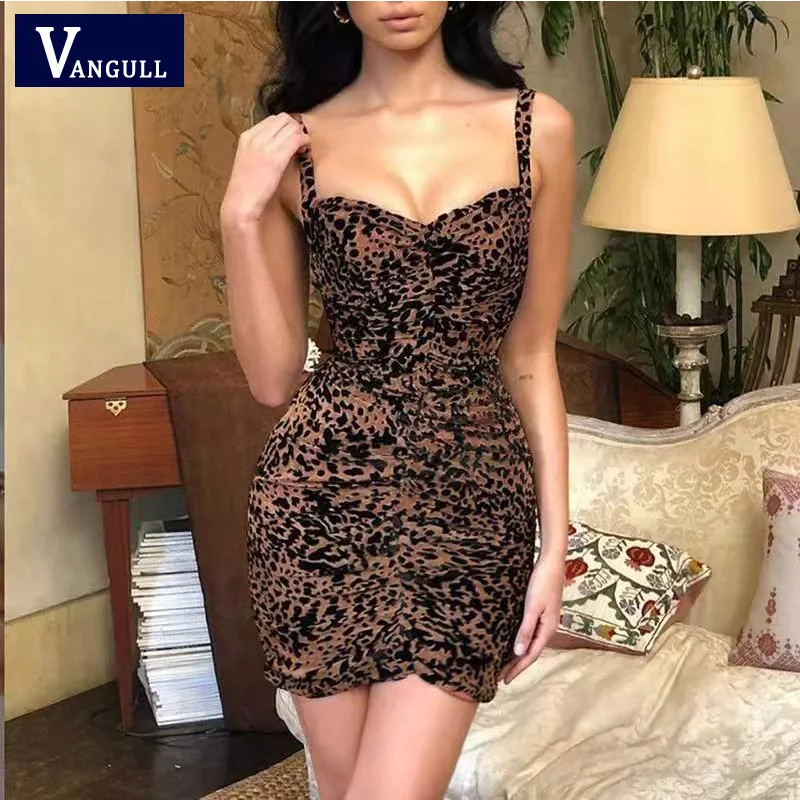 

Vangull модное элегантное платье с V-образным вырезом и принтом в уличном стиле, новинка весны 2020 года, женское сексуальное облегающее платье с ...