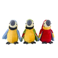 sound recording waving wings bird stuffed doll electric talking parrot plush toy sound educational toys for children gift