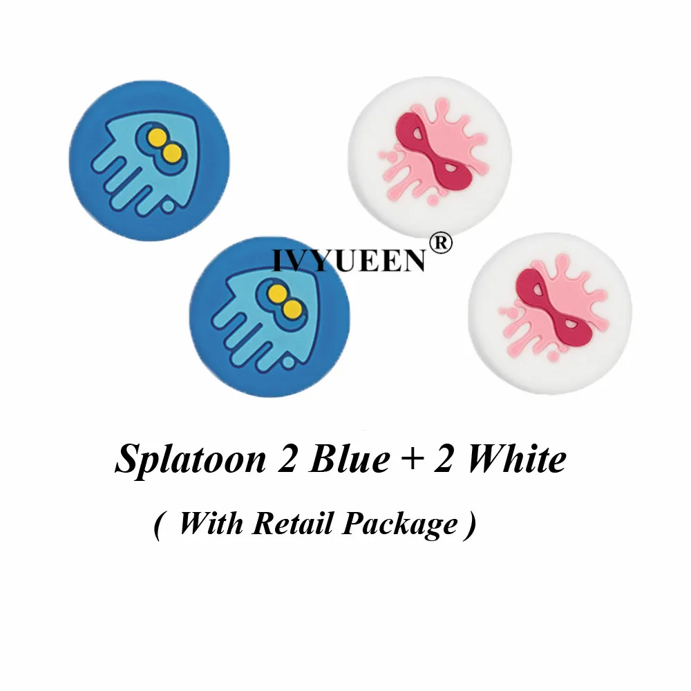 2 Blue and 2 White Силиконовая крышка для джойстика IVYUEEN для пульта дистанционного управления shand Joy-Con аналоговые палочки кожа для Joy Con Pokeball Go Cover-красный+ синий - Цвет: 2 Blue and 2 White