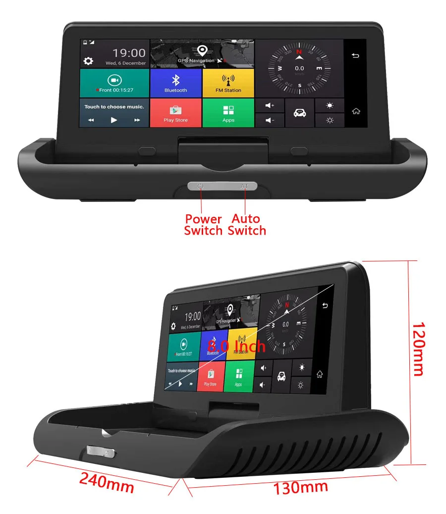 QUIDUX 8 дюймов ips 4G Автомобильный видеорегистратор Камера gps Android FHD 1080P ADAS Dash cam двойной объектив Автомобильный видеорегистратор ночного видения удаленный монитор