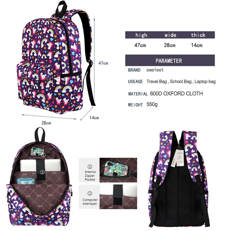 Детский рюкзак на заказ для девочек-подростков школьные сумки с рисунком