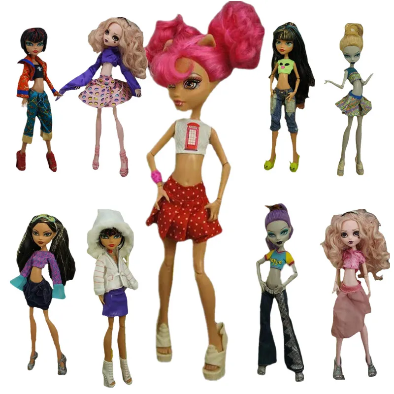 

1/6 Monstering High Doll Clothes Set Dress Top Pants Trousers For Bratz Soft Casual Wear Handmade Outfit Girl Dollhouse DIY Toy