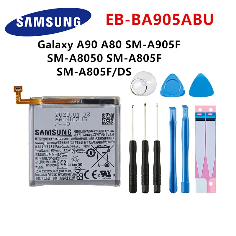 SAMSUNG оригинальная EB-BA905ABU 3700 мА/ч, батарея для Samsung Galaxy A90 A80 SM-A905F SM-A8050 SM-A805F SM-A805F/DS батареи