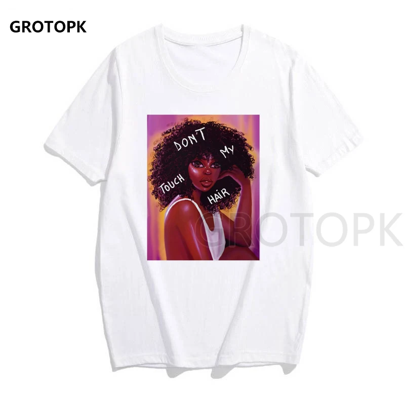 Melanin Poppin женская футболка с принтом, короткий рукав, уличная одежда, летняя женская одежда, Harajuku, топ, графическая футболка, белая футболка - Цвет: 517643