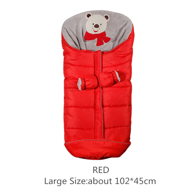 Red 102x45cm Зимний теплый для детской коляски спальные мешки из флиса Детские коляски спальные мешки водонепроницаемые детские постельные принадлежности Одеяла пеленки для новорожденных - Цвет: Red 102x45cm