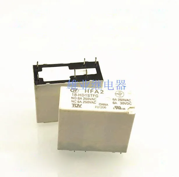 

5PCS/LOT 18V relay HFA2 18-HD1STFG HFA2-18-HD1STFG-18VDC HFA218HD1STFG 18VDC DC18V 18V 8A 250VAC DIP6
