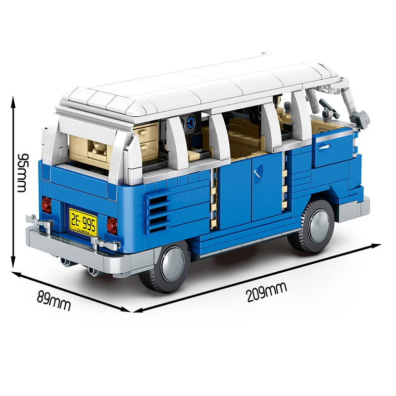 

City High-tech Car T1 Station Wagon Campers Vehicle Building Blocks Kit Bricks MOC Classic Bus Model Kids Toys For Children Gift