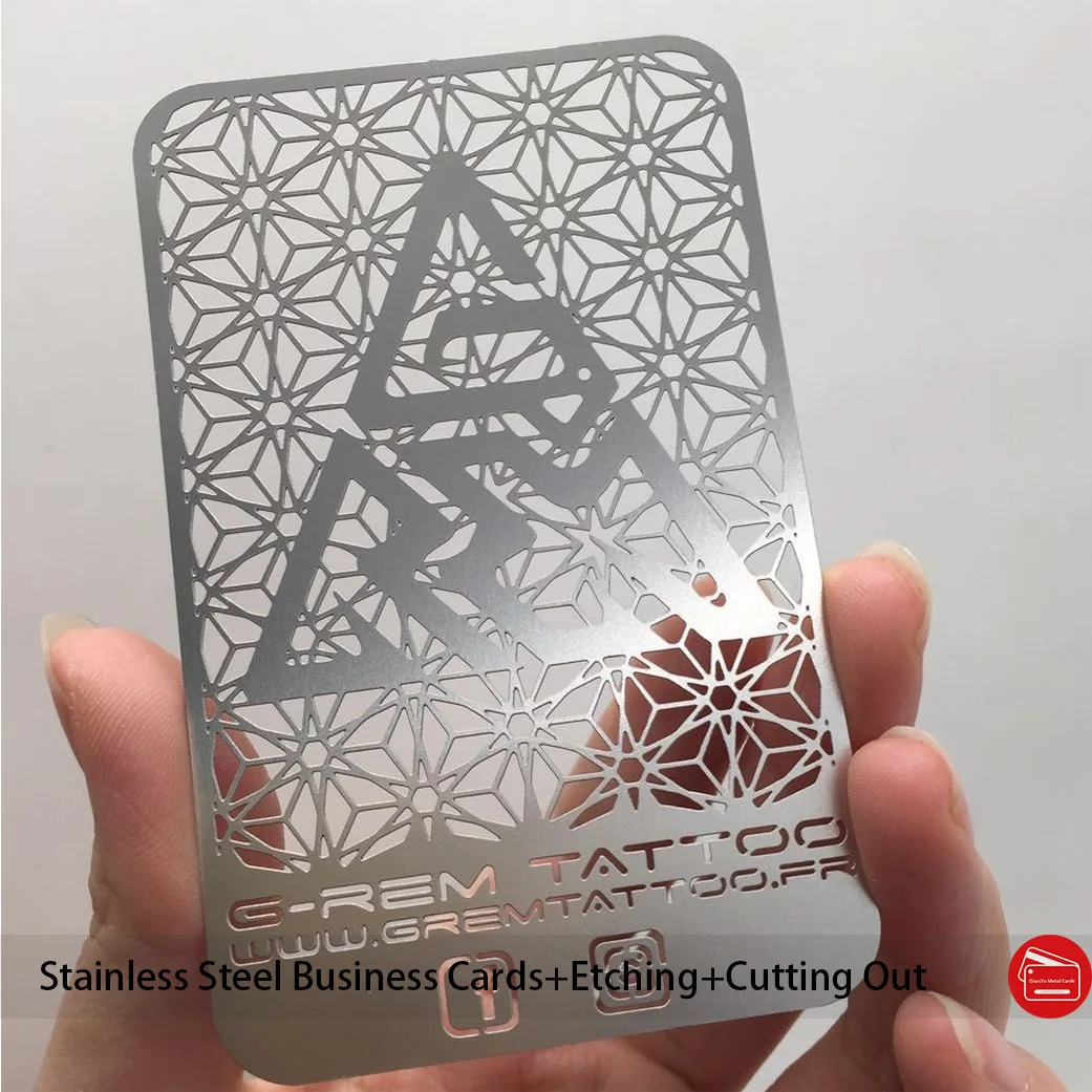 Визитница из нержавеющей стали с отверстиями 100 шт./лот 85*54 мм | Канцтовары для