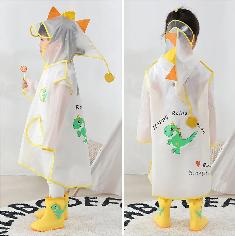 

Baby Raincoat For Kids Waterproof Jacket Boys Little Girls Rain Coat Childrens Long Raincoats Cute Toddlers Dinosaur Ducky Coats