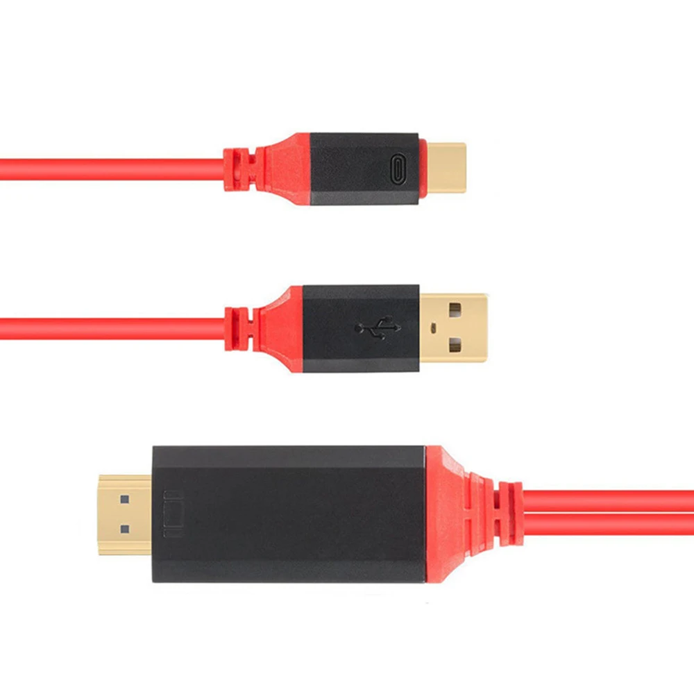 USB-C Type C к HDMI-совместимый кабель 4K * 2K HD Video Audio Кабель-адаптер для зарядки Samsung Galaxy S8