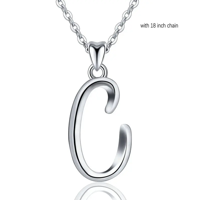add 18 inch chain C EUDORA уникальное 925 пробы Серебряное ожерелье с подвеской в виде буквы A& B для женщин и мужчин модное персонализированное ювелирное изделие подарок для девочки CYD109 - Окраска металла: add 18 inch chain C