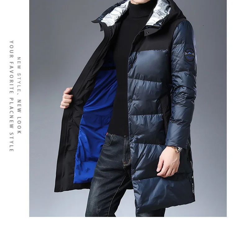 Парка мужская зимняя на гусином пуху черная с капюшоном | Мужская одежда