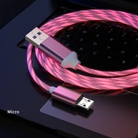 led lights usb micro cable 3a fast charging data cable for samsung xiaomi htc oppo mobile phone accessories charger usb cable