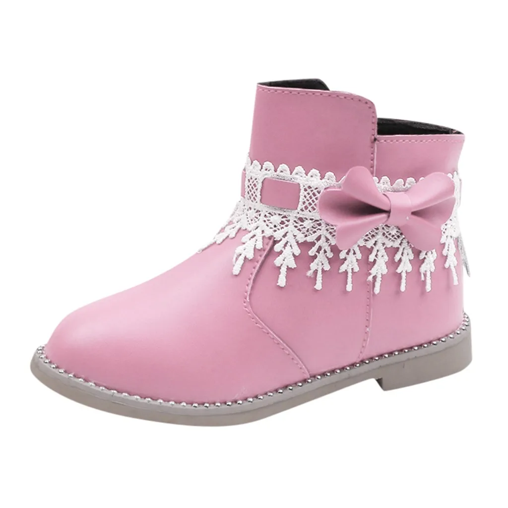 SAGACE/детские ботинки принцессы с бантом для девочек Кожаная обувь высокого