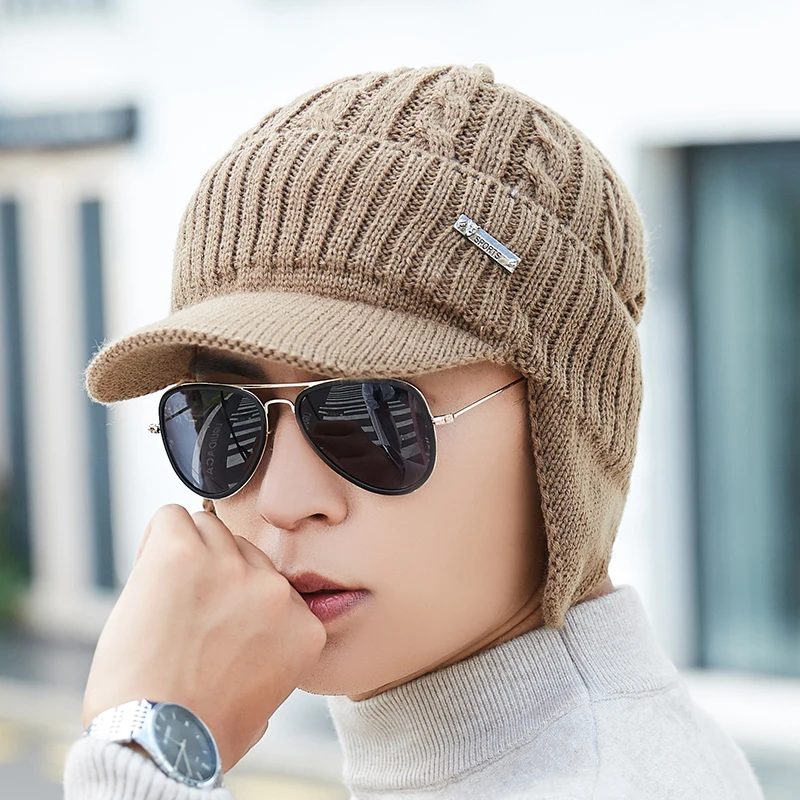 Зимняя шапка, шарф, Skullies Beanies для мужчин, вязаная шапка, женская маска, толстая Балаклава, ушанка, шерстяной берет, мужская шапка, шапка