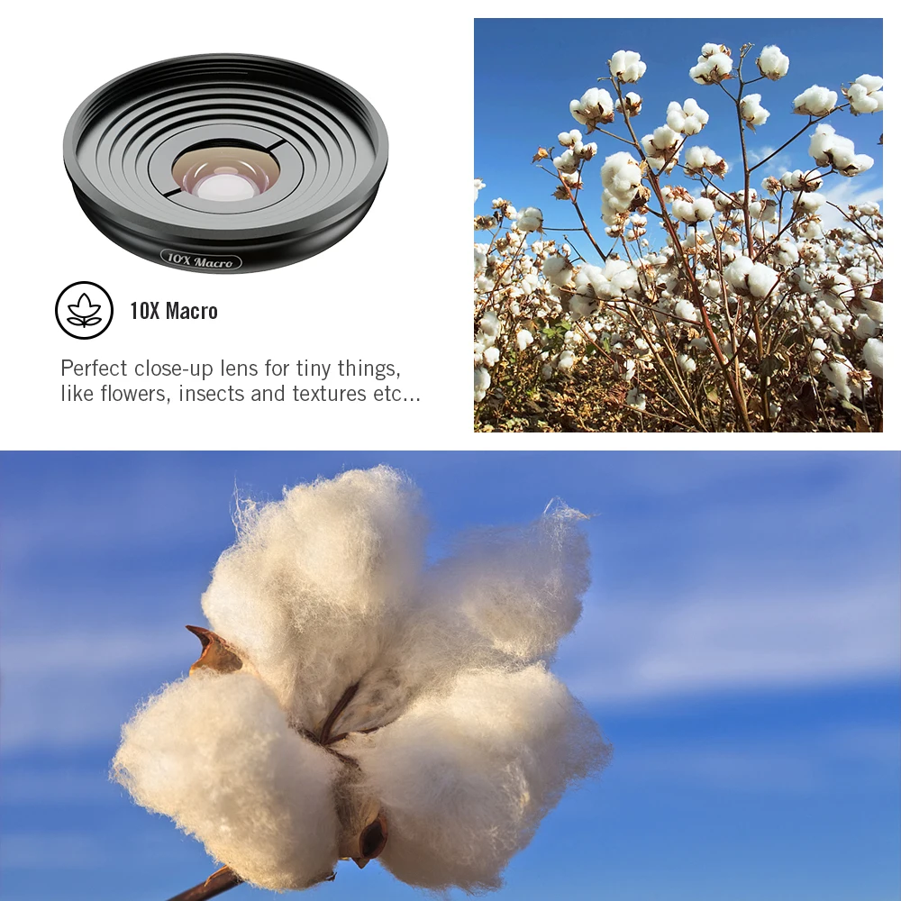 APEXEL профессиональный HD 10X Супер макрообъектив микро объективы с универсальным