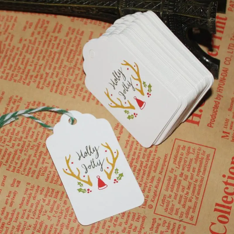 50 шт./партия веселое Рождество сделай сам уникальные подарочные бирки JOY TO WORLD tag