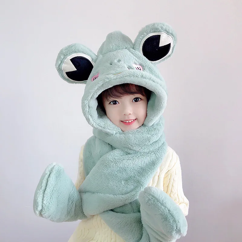 

Детский осенне-зимний новый теплый шарф шапка перчатка интегрированная шапка Милая шапка для защиты ушей модный детский нагрудник