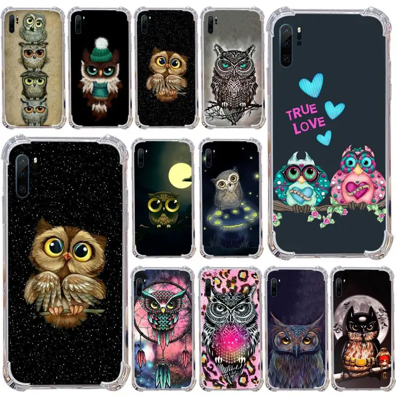 

Animal Owl art cool cute Phone Case Transparent Samsung s9 s10 s20 Huawei honor P20 P30 P40 xiaomi note mi 8 9 pro lite plus