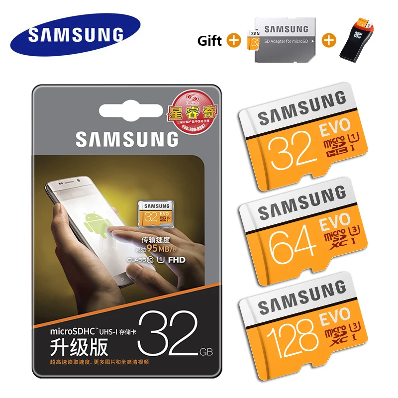 SAMSUNG EVO+ Micro SD 32G SDHC класс 10 карта памяти C10 UHS-I TF/SD карты транс флэш SDXC 64 Гб 128 ГБ картао де Мемория