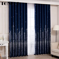 tongdi shiny silver star castle blackout children curtain high grade decoration for party children room bedroom living room