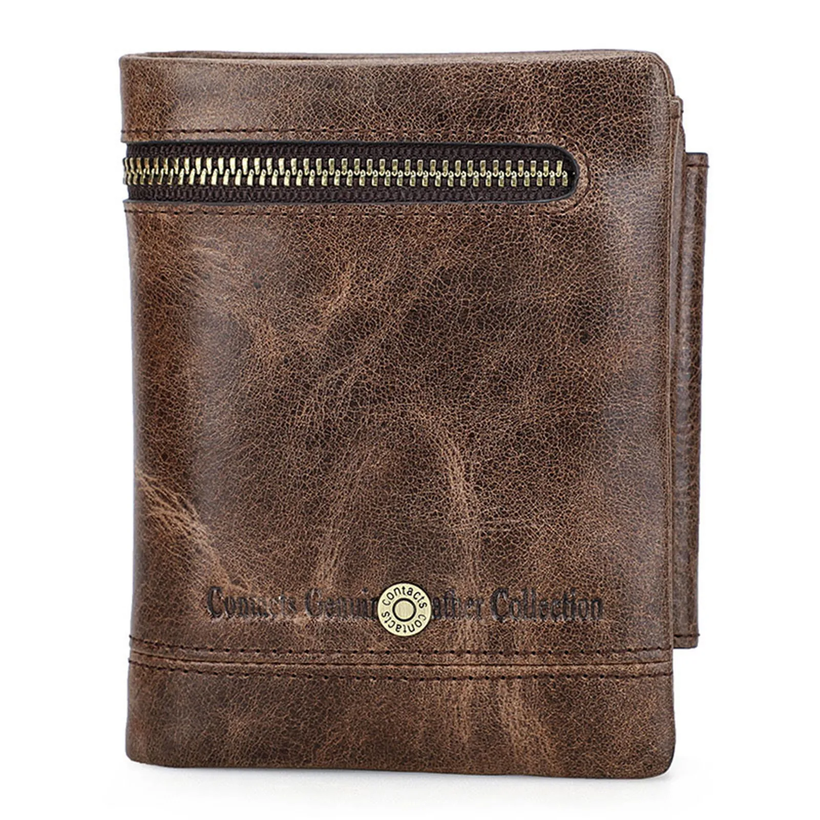 

Men's Trifold Leather Wallet with RFID Blocking Smart Design Mutifunctional Travel Wallet J55