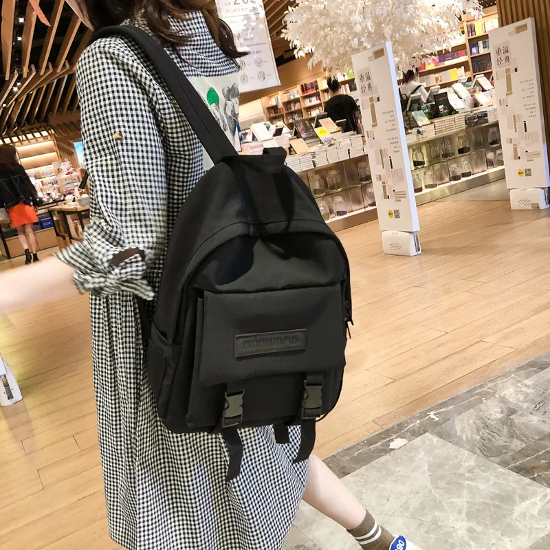 SHYAA Backpack Women Backpack Fashion Women Shoulder Bag Solid Color School Bag for Teenage Girl Children Backpacks Travel Bag