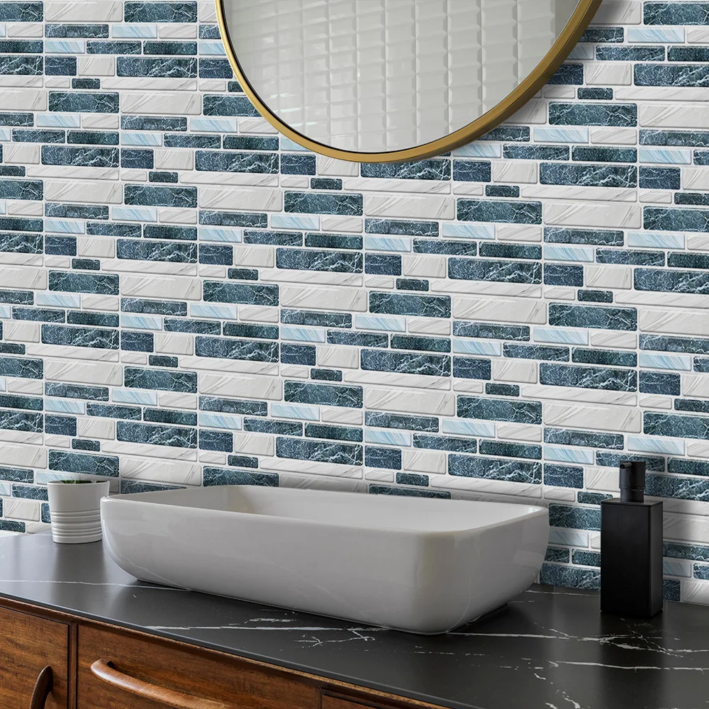 

Marble wall stickers retro oil and waterproof tile wallpaper suitable for kitchen bathroom floor wall home decoration·