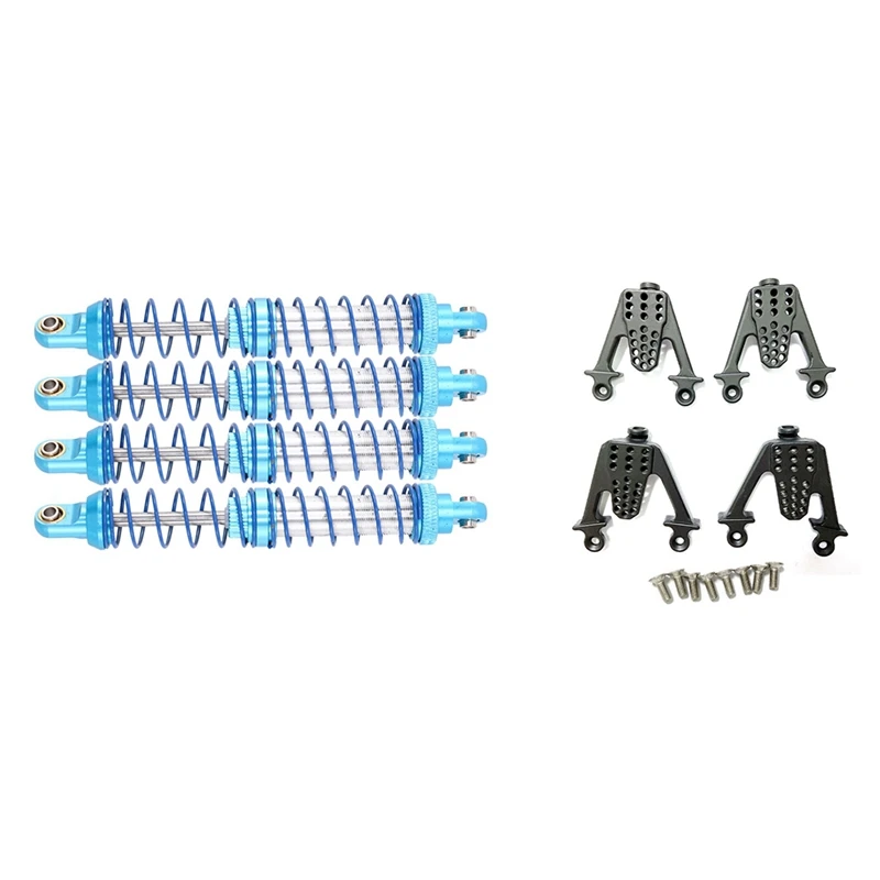 

2 Set RC Car Part: 1 Set Oil Adjustable Metal Shock Absorber Damper & 1 Set Metal Rear Front Shock Mount Lift Shocks